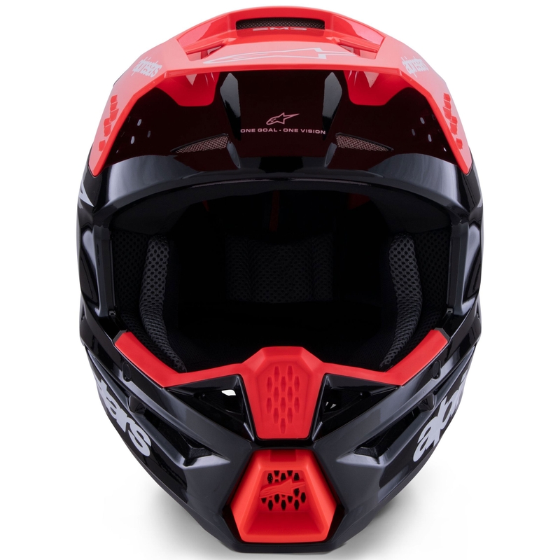 Κράνος motocross Alpinestars S-M3 Radium μαύρο-φλουορ κόκκινο-λευκό