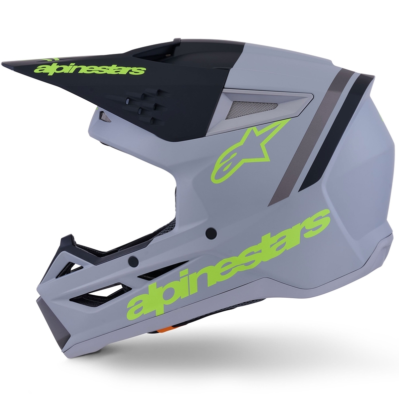 Κράνος motocross Alpinestars S-M3 Radium ματ γκρι-φθορίζον κίτρινο-μαύρο