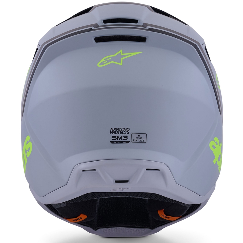 Κράνος motocross Alpinestars S-M3 Radium ματ γκρι-φθορίζον κίτρινο-μαύρο