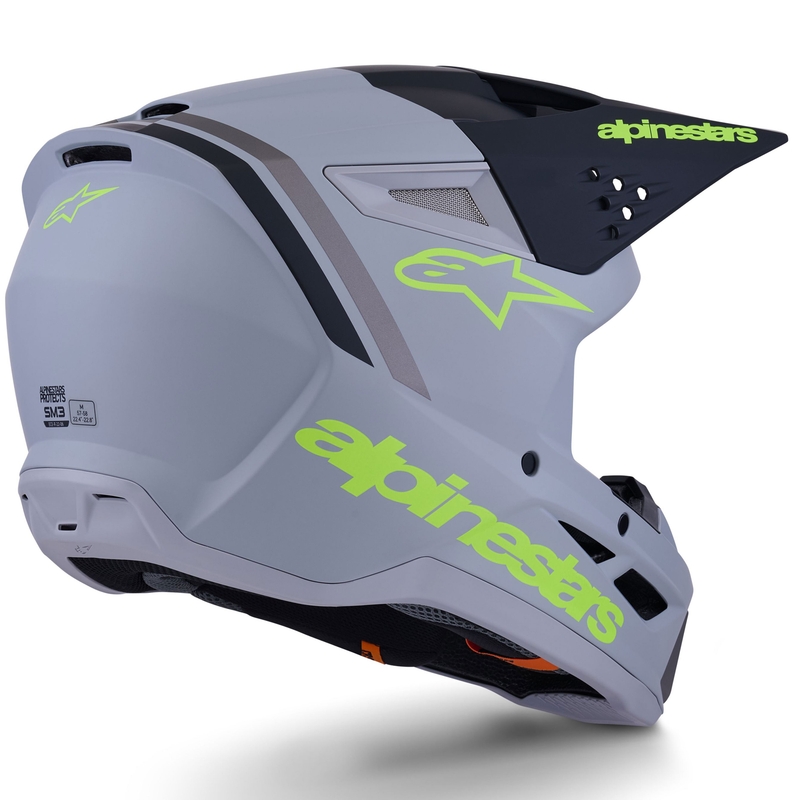 Κράνος motocross Alpinestars S-M3 Radium ματ γκρι-φθορίζον κίτρινο-μαύρο