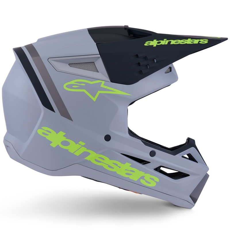 Κράνος motocross Alpinestars S-M3 Radium ματ γκρι-φθορίζον κίτρινο-μαύρο
