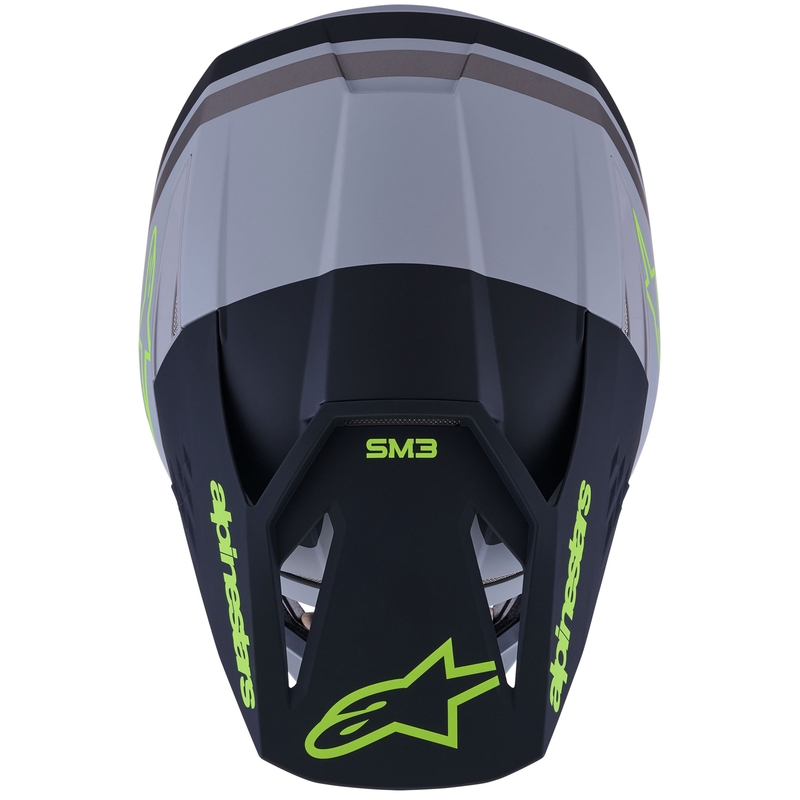 Κράνος motocross Alpinestars S-M3 Radium ματ γκρι-φθορίζον κίτρινο-μαύρο