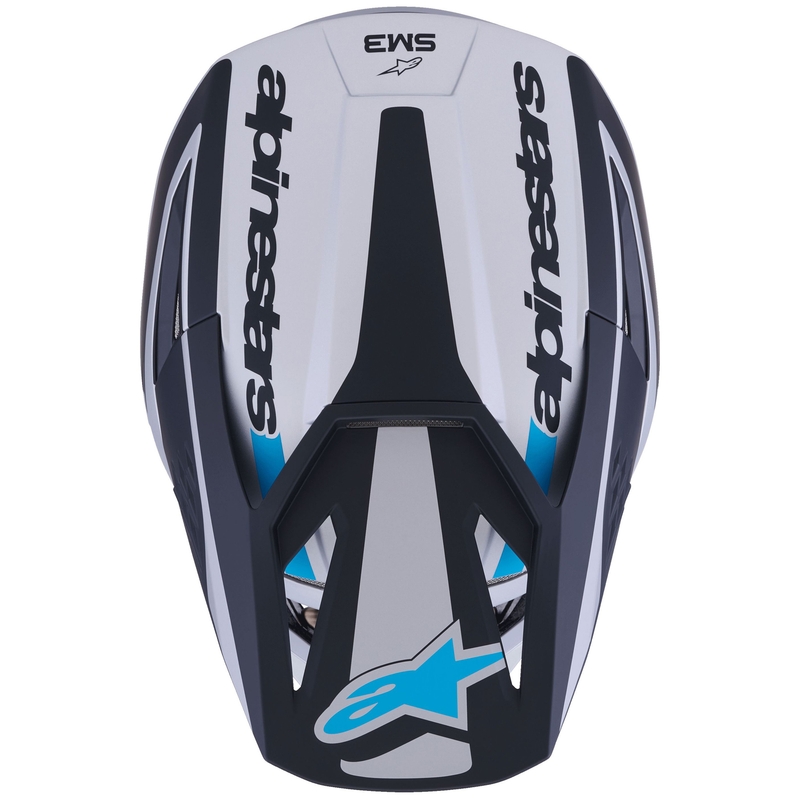 Κράνος motocross Alpinestars S-M3 Heat ασημί-μπλε-μαύρο ματ