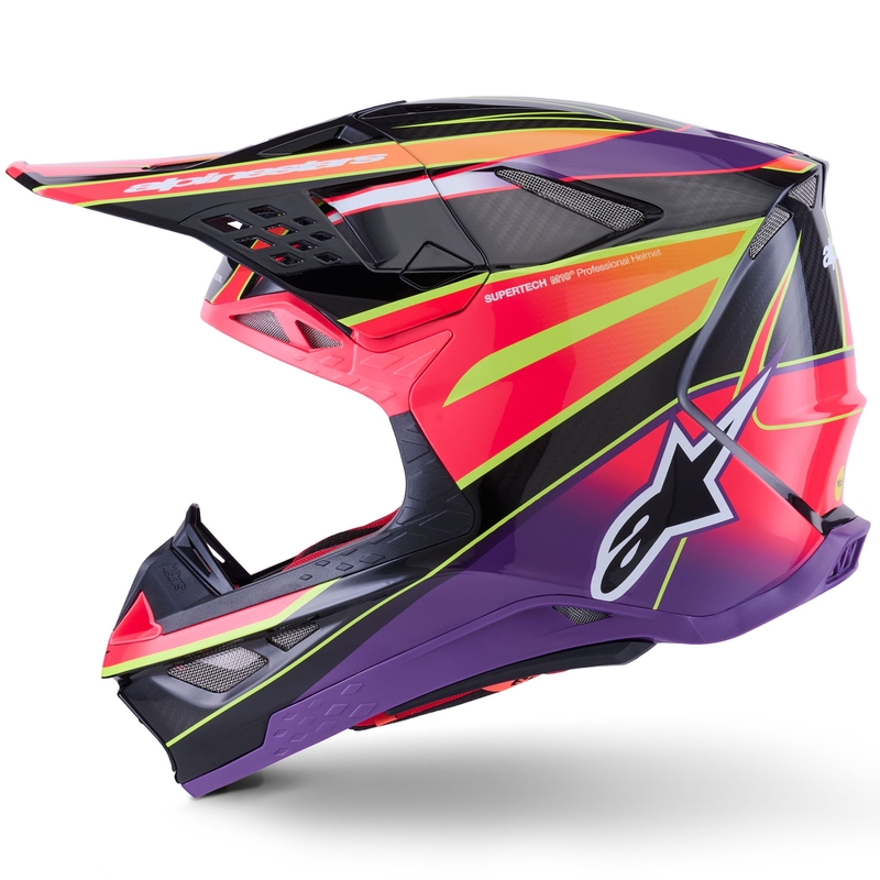 Κράνος Alpinestars Supertech S-M10 Era Motocross Ροζ-Μωβ-Φθορίζον Κίτρινο