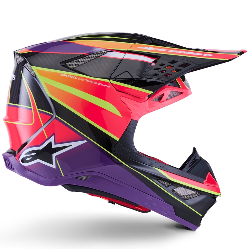 Κράνος Alpinestars Supertech S-M10 Era Motocross Ροζ-Μωβ-Φθορίζον Κίτρινο