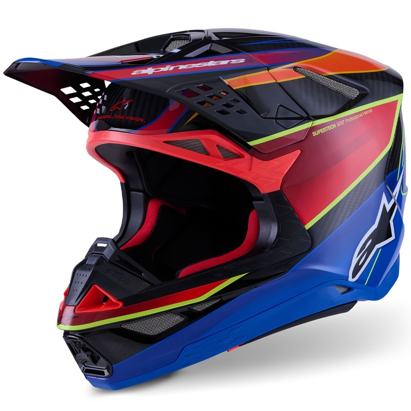 Κράνος motocross Alpinestars Supertech S-M10 Era μπλε-κόκκινο-φλουορ κίτρινο