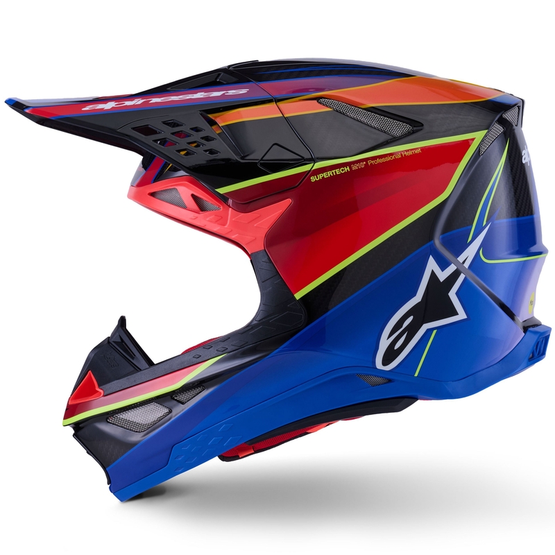 Κράνος motocross Alpinestars Supertech S-M10 Era μπλε-κόκκινο-φλουορ κίτρινο