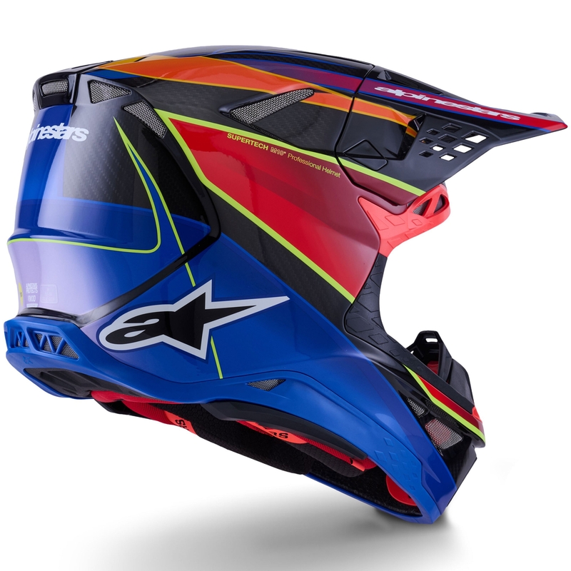 Κράνος motocross Alpinestars Supertech S-M10 Era μπλε-κόκκινο-φλουορ κίτρινο