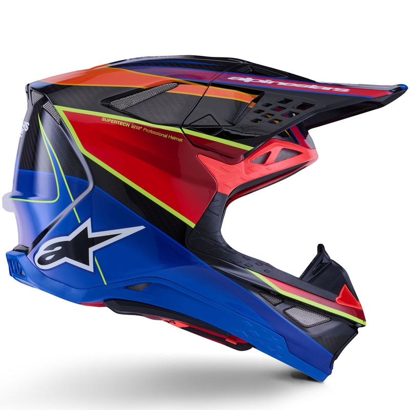 Κράνος motocross Alpinestars Supertech S-M10 Era μπλε-κόκκινο-φλουορ κίτρινο
