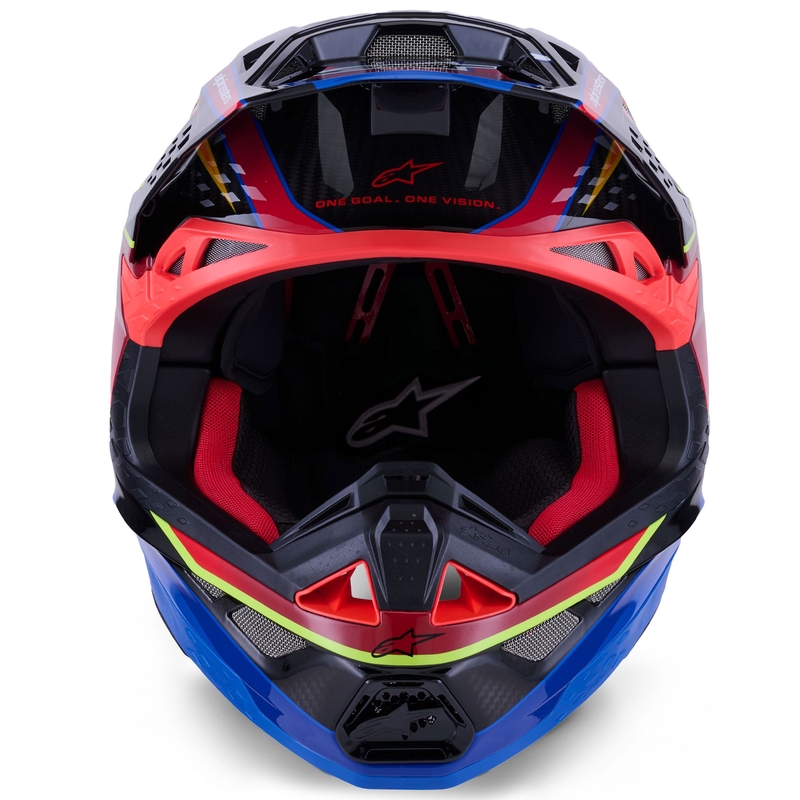 Κράνος motocross Alpinestars Supertech S-M10 Era μπλε-κόκκινο-φλουορ κίτρινο