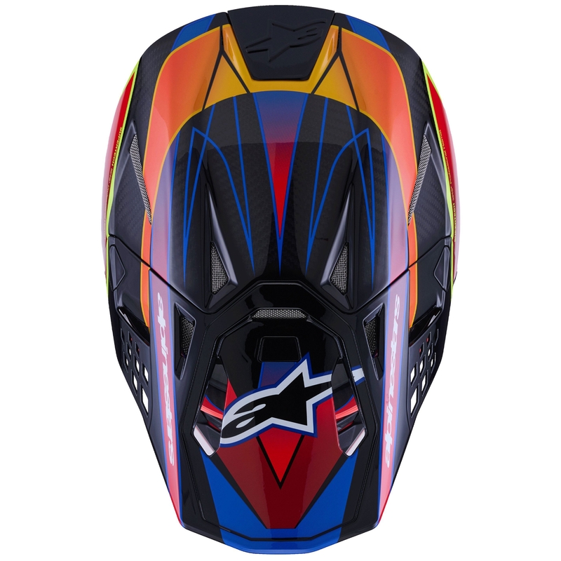 Κράνος motocross Alpinestars Supertech S-M10 Era μπλε-κόκκινο-φλουορ κίτρινο