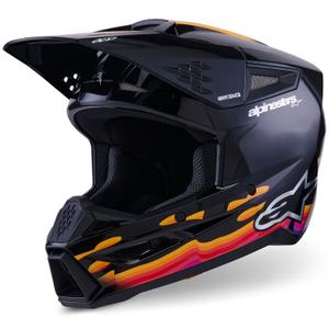 Κράνος motocross Alpinestars S-M3 Force μαύρο-κίτρινο-κόκκινο-λευκό