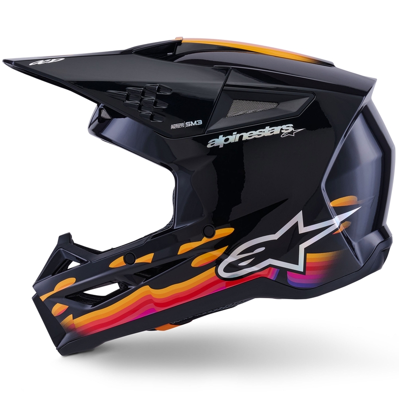 Κράνος motocross Alpinestars S-M3 Force μαύρο-κίτρινο-κόκκινο-λευκό