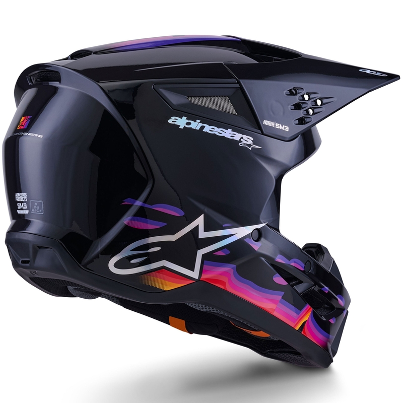 Κράνος motocross Alpinestars S-M3 Force μαύρο-κίτρινο-κόκκινο-λευκό