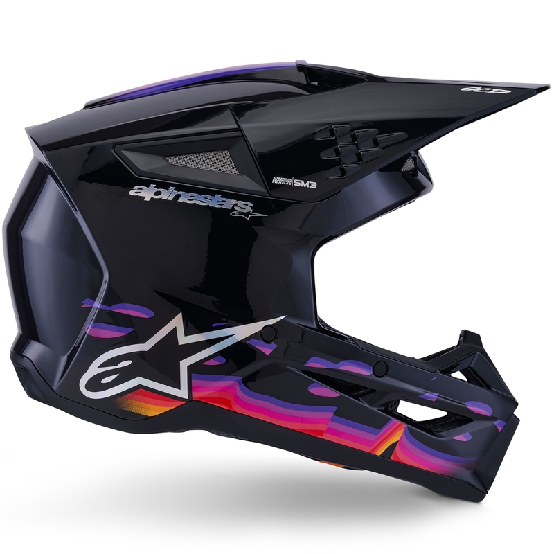 Κράνος motocross Alpinestars S-M3 Force μαύρο-κίτρινο-κόκκινο-λευκό