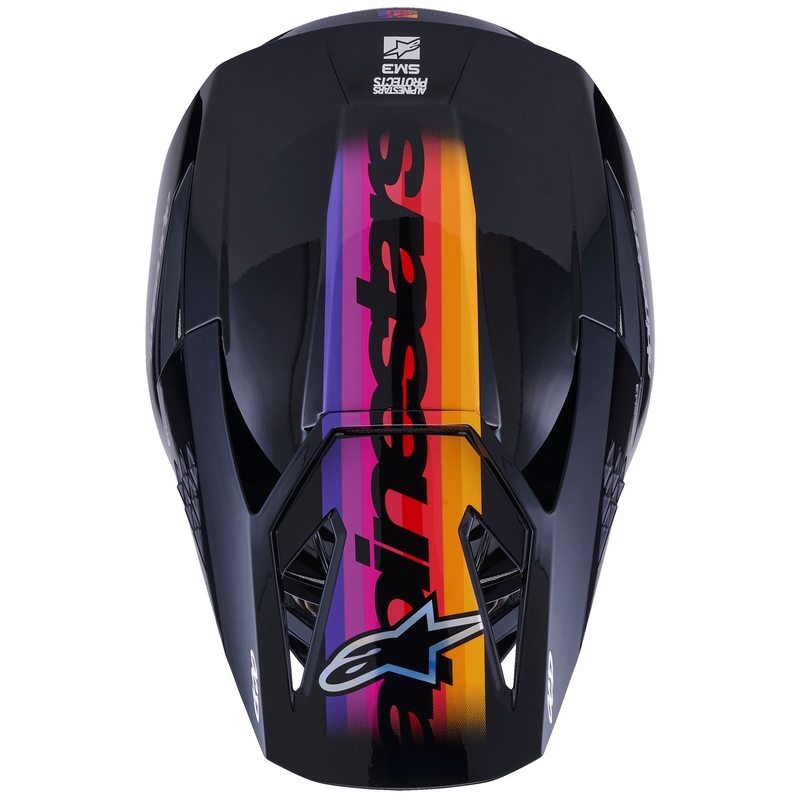 Κράνος motocross Alpinestars S-M3 Force μαύρο-κίτρινο-κόκκινο-λευκό