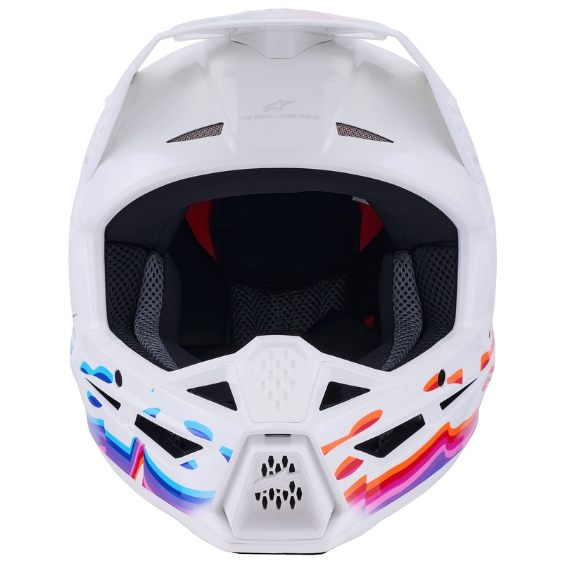 Κράνος motocross Alpinestars S-M3 Force λευκό-κίτρινο-ροζ-μωβ