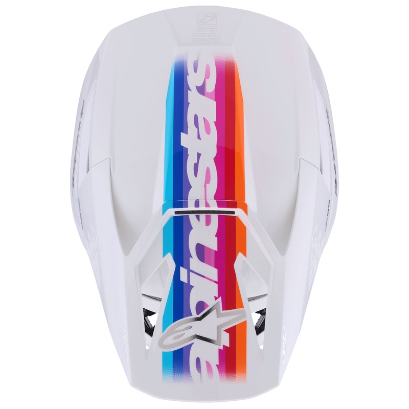 Κράνος motocross Alpinestars S-M3 Force λευκό-κίτρινο-ροζ-μωβ