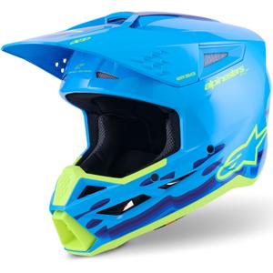 Κράνος motocross Alpinestars S-M3 Force μπλε-φλουορ κίτρινο
