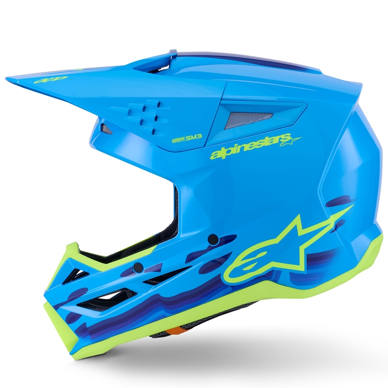 Κράνος motocross Alpinestars S-M3 Force μπλε-φλουορ κίτρινο