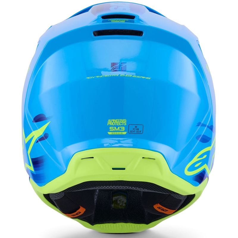 Κράνος motocross Alpinestars S-M3 Force μπλε-φλουορ κίτρινο