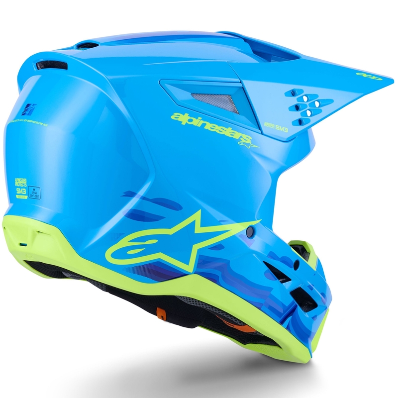 Κράνος motocross Alpinestars S-M3 Force μπλε-φλουορ κίτρινο