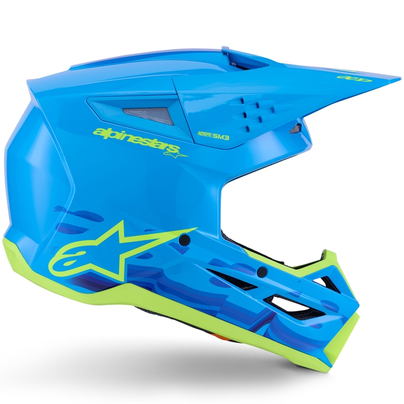 Κράνος motocross Alpinestars S-M3 Force μπλε-φλουορ κίτρινο