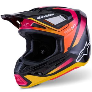 Κράνος motocross Alpinestars SM7 Rise μαύρο-κίτρινο-φλουορόζ