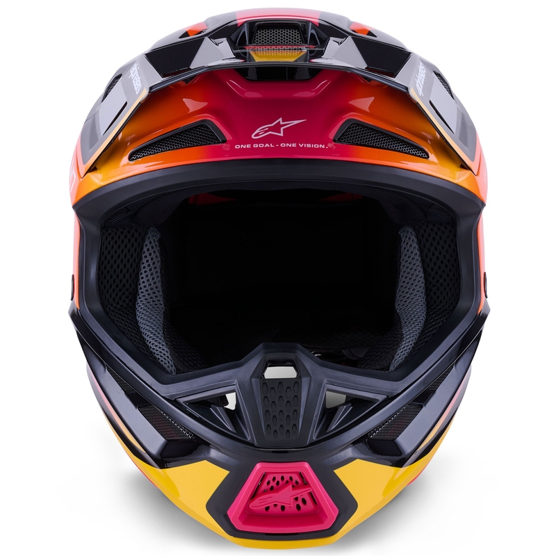 Κράνος motocross Alpinestars SM7 Rise μαύρο-κίτρινο-φλουορόζ