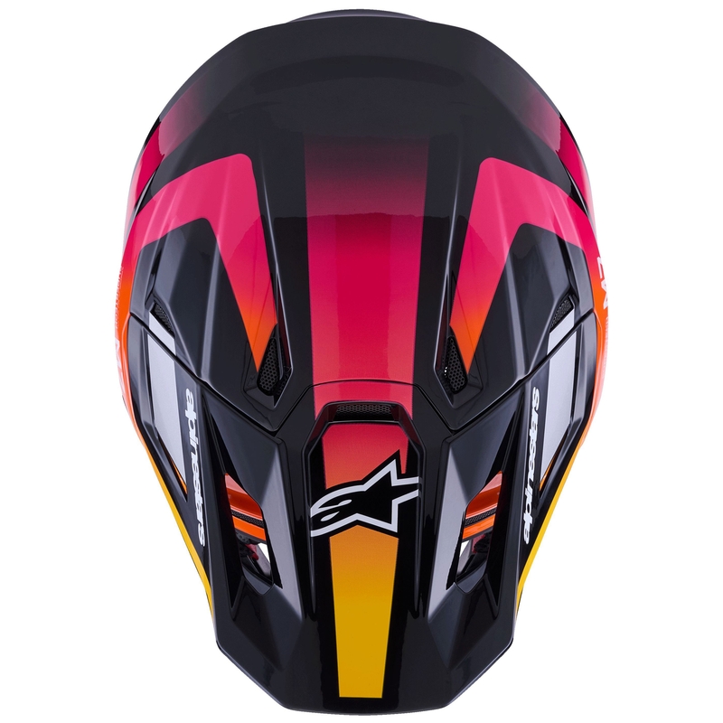 Κράνος motocross Alpinestars SM7 Rise μαύρο-κίτρινο-φλουορόζ