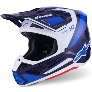 Κράνος motocross Alpinestars SM7 Rise μπλε-λευκό