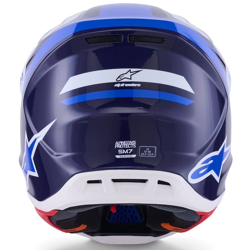 Κράνος motocross Alpinestars SM7 Rise μπλε-λευκό