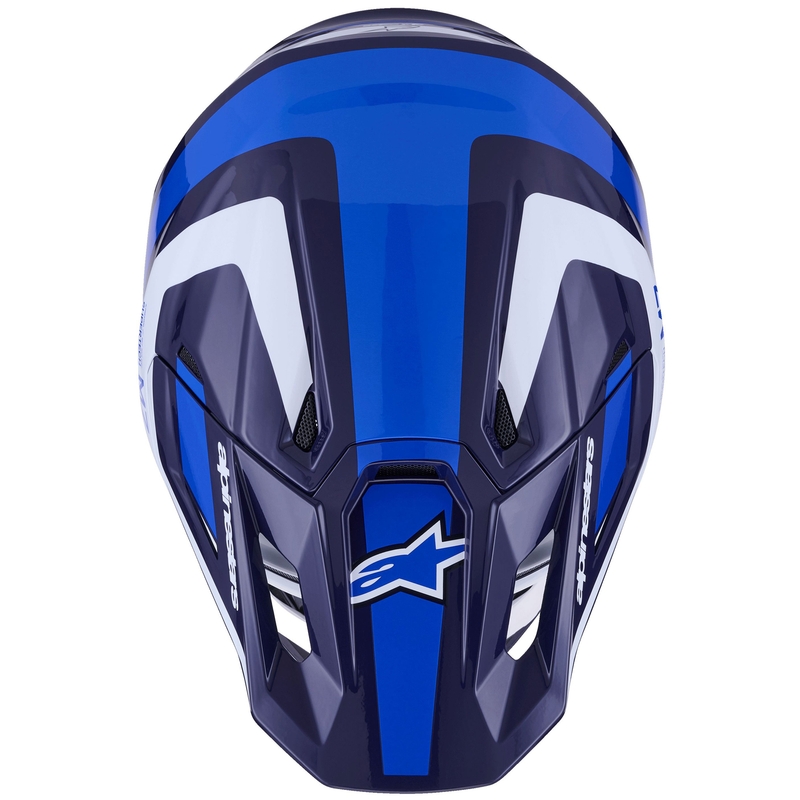 Κράνος motocross Alpinestars SM7 Rise μπλε-λευκό