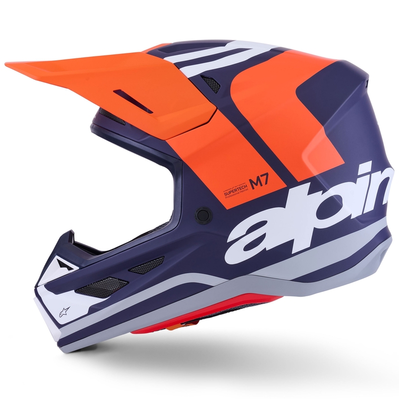 Κράνος motocross Alpinestars SM7 Core ματ πορτοκαλί-μπλε-λευκό