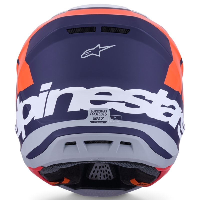 Κράνος motocross Alpinestars SM7 Core ματ πορτοκαλί-μπλε-λευκό