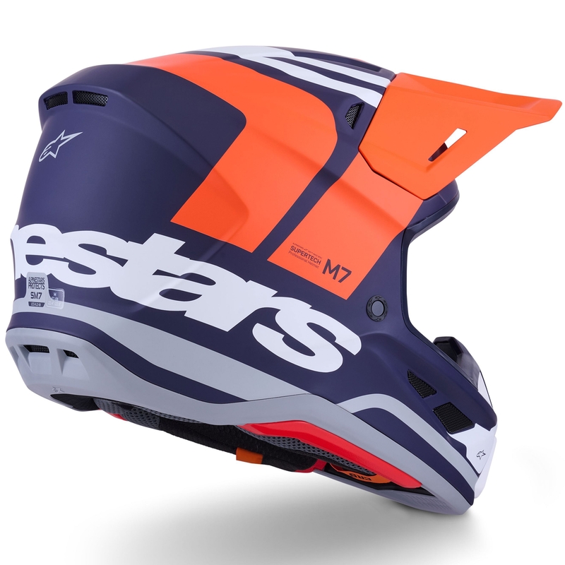 Κράνος motocross Alpinestars SM7 Core ματ πορτοκαλί-μπλε-λευκό