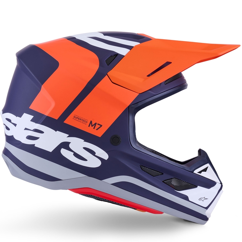 Κράνος motocross Alpinestars SM7 Core ματ πορτοκαλί-μπλε-λευκό
