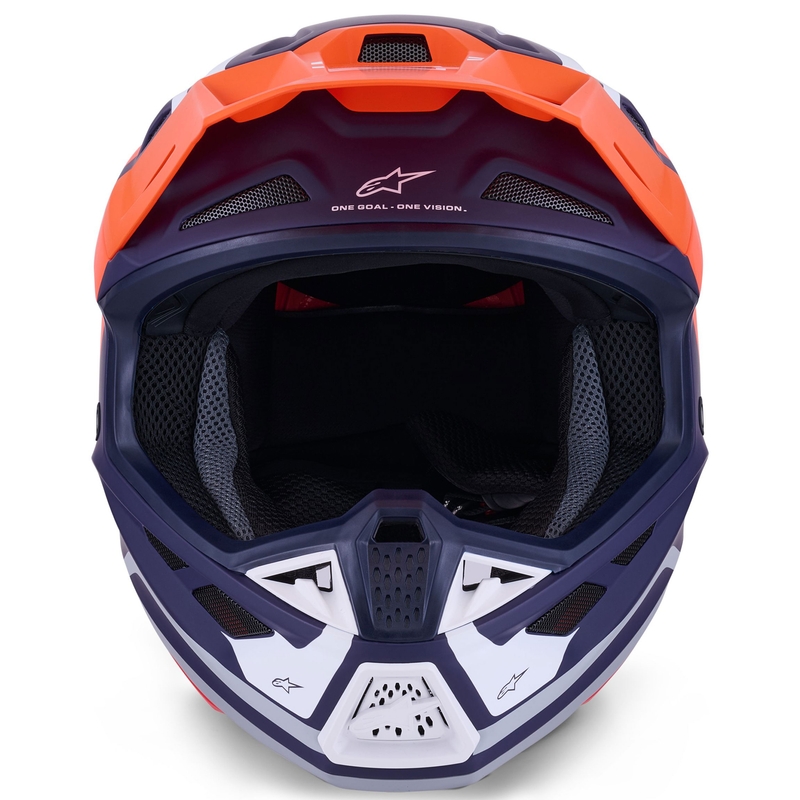 Κράνος motocross Alpinestars SM7 Core ματ πορτοκαλί-μπλε-λευκό