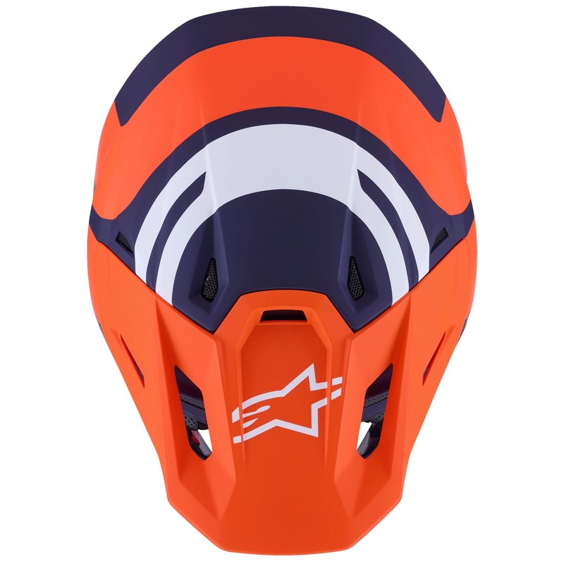 Κράνος motocross Alpinestars SM7 Core ματ πορτοκαλί-μπλε-λευκό