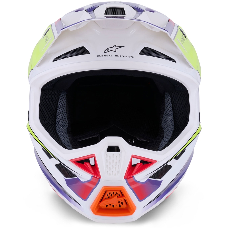 Κράνος motocross Alpinestars SM7 Fuse λευκό-φλουό κίτρινο-μωβ