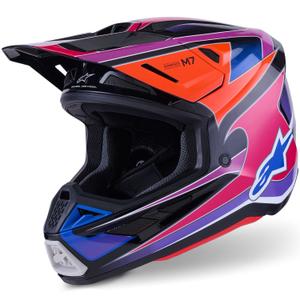 Κράνος motocross Alpinestars SM7 Fuse μπλε-μωβ-ροζ