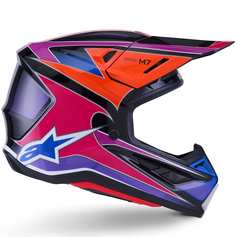 Κράνος motocross Alpinestars SM7 Fuse μπλε-μωβ-ροζ