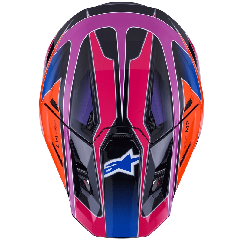 Κράνος motocross Alpinestars SM7 Fuse μπλε-μωβ-ροζ