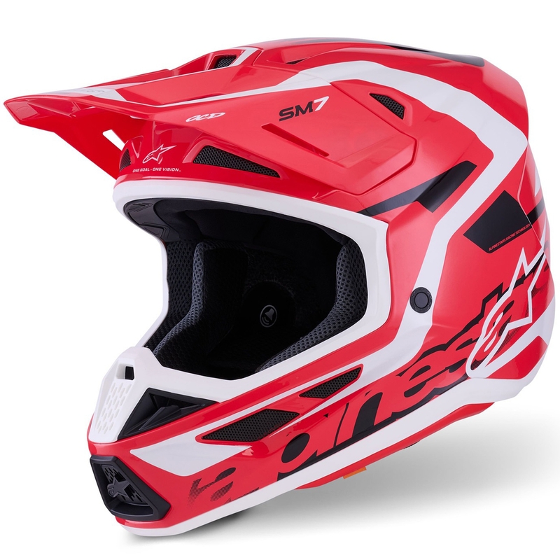 Κράνος motocross Alpinestars SM7 Deed κόκκινο-μαύρο-λευκό