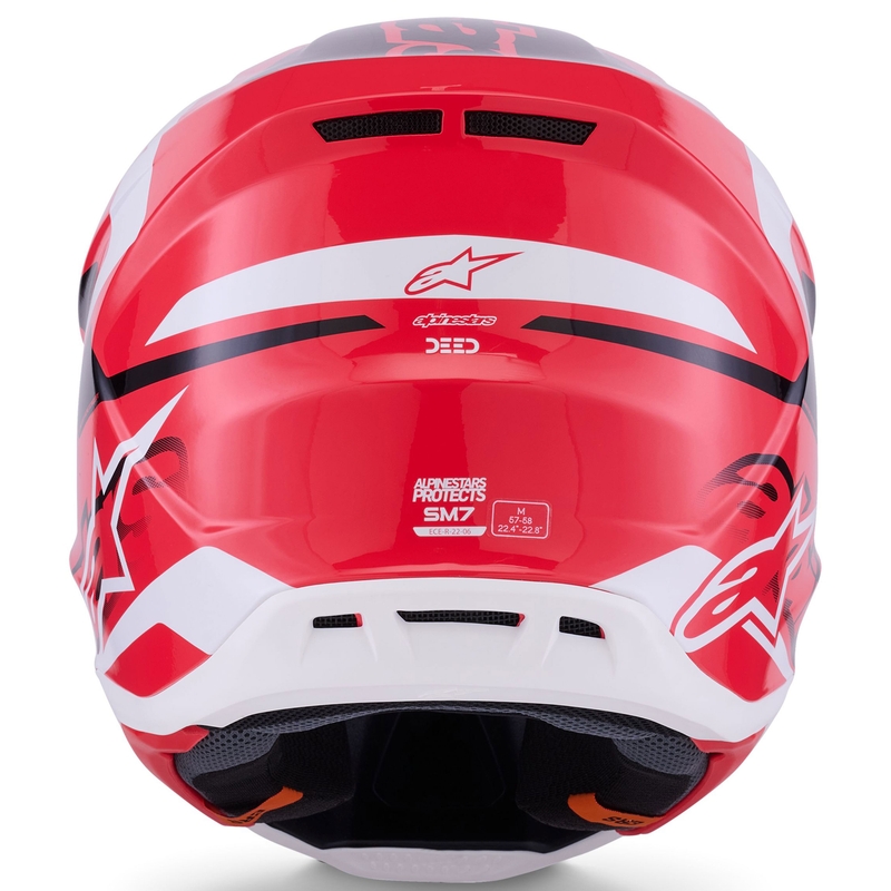 Κράνος motocross Alpinestars SM7 Deed κόκκινο-μαύρο-λευκό