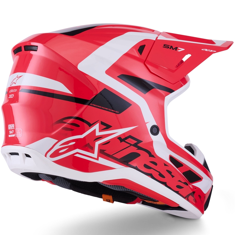 Κράνος motocross Alpinestars SM7 Deed κόκκινο-μαύρο-λευκό