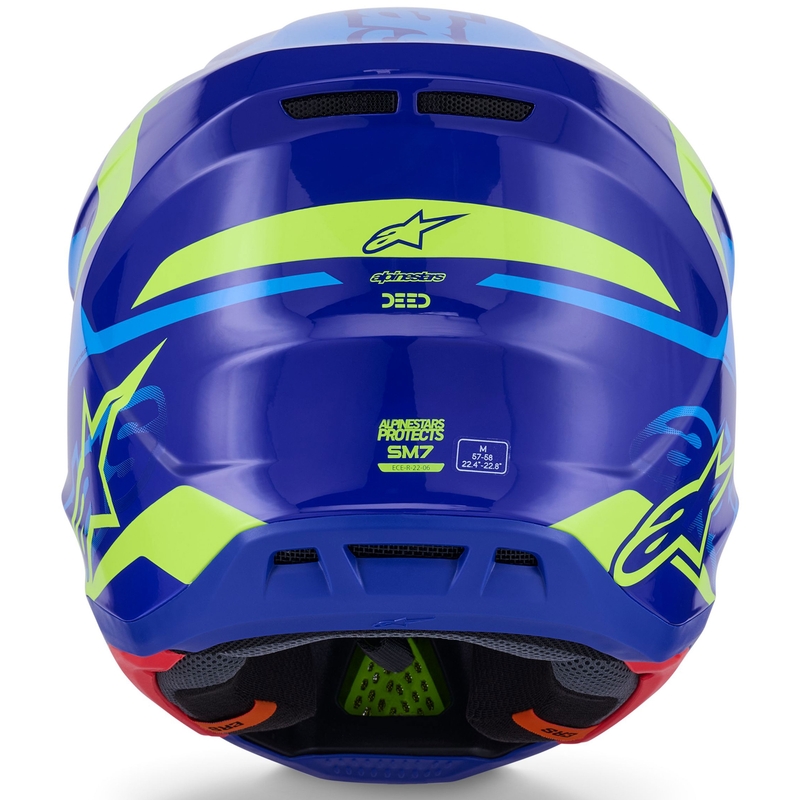 Κράνος motocross Alpinestars SM7 Deed μπλε-φλουορ κίτρινο