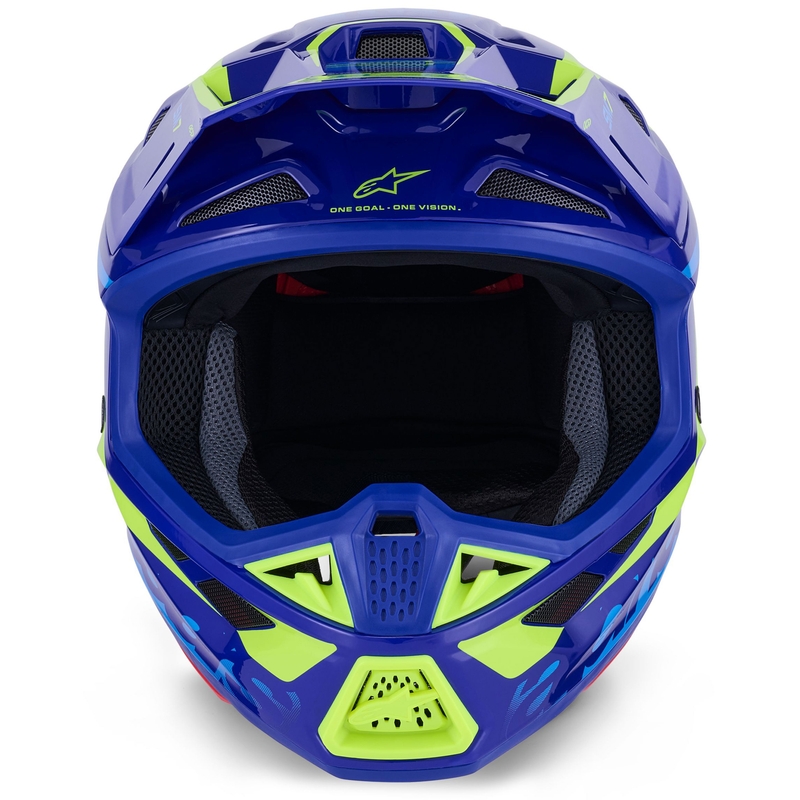Κράνος motocross Alpinestars SM7 Deed μπλε-φλουορ κίτρινο