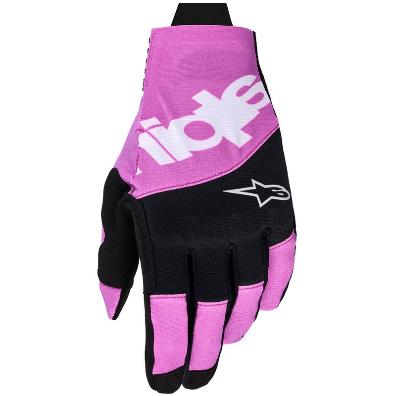 Γάντια motocross Alpinestars Techstar μαύρο-ανοιχτό γκρι-μωβ