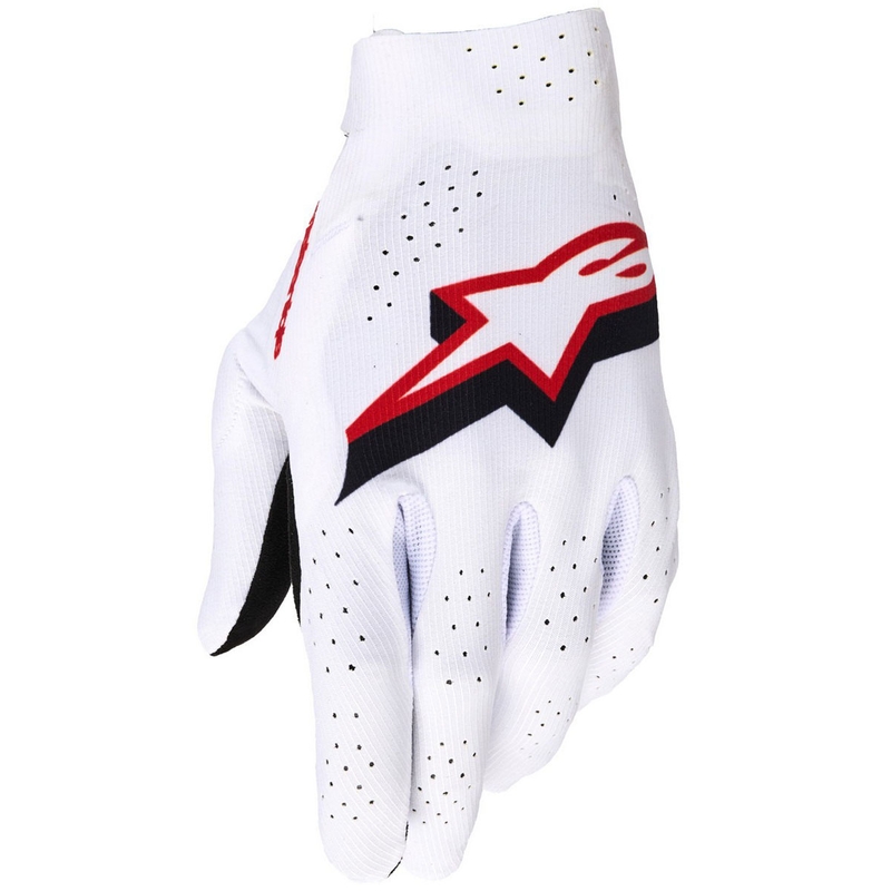 Γάντια motocross Alpinestars Supertech MX λευκά-μαύρα-κόκκινα